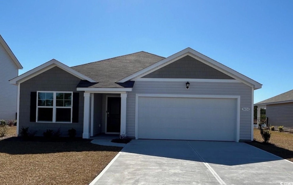 Ranch-style house with central AC unit, driveway, 