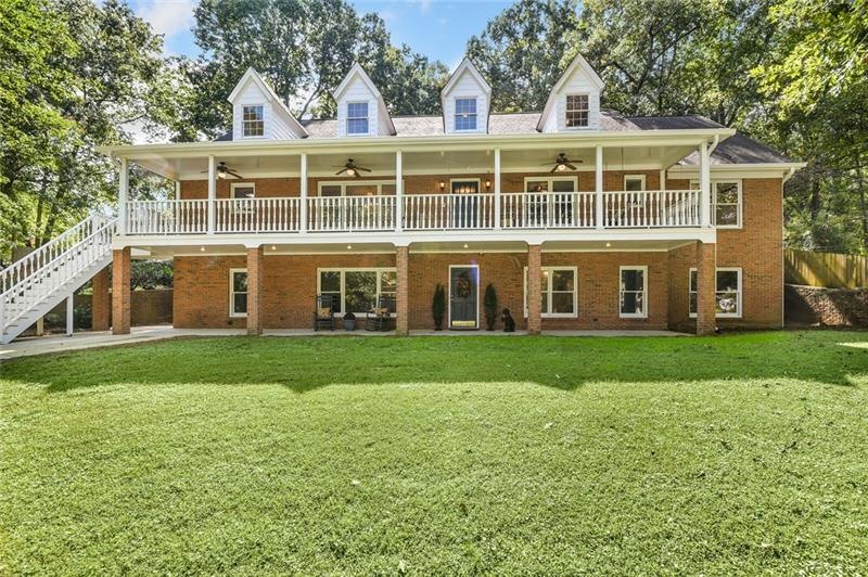 Front of House with two porches.