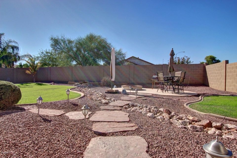 Back Yard with Fire Pit & Patio