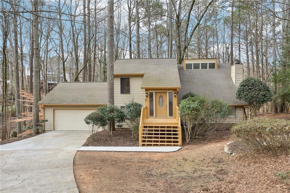 View of front of house with a garage
