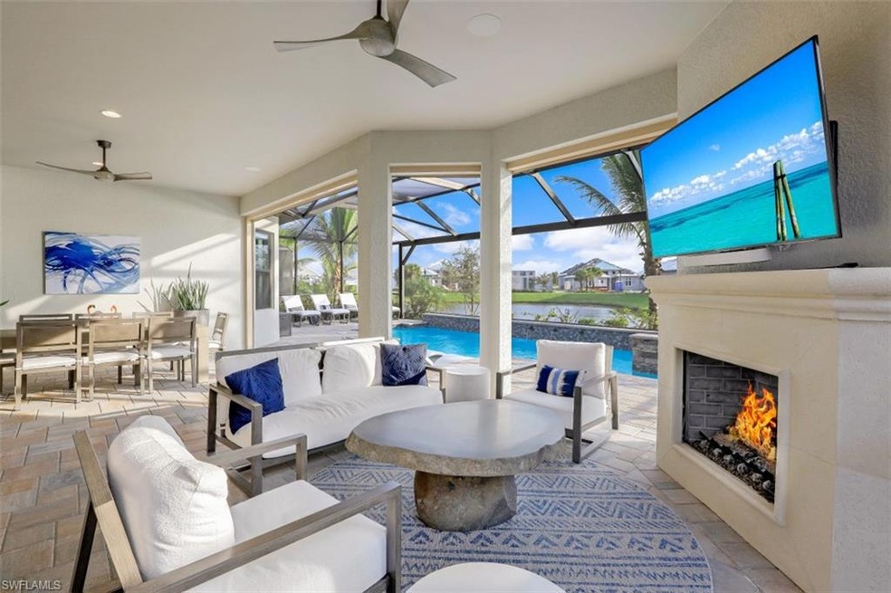 Fabulous Palazzio oversized lanai with summer kitchen, electric Kevlar shades protect all the under cover lanai space. You will say “ WOW “ as soon as you enter the most important space of a home in Southwest Florida.  CDD HAS BEEN PAID OFF !