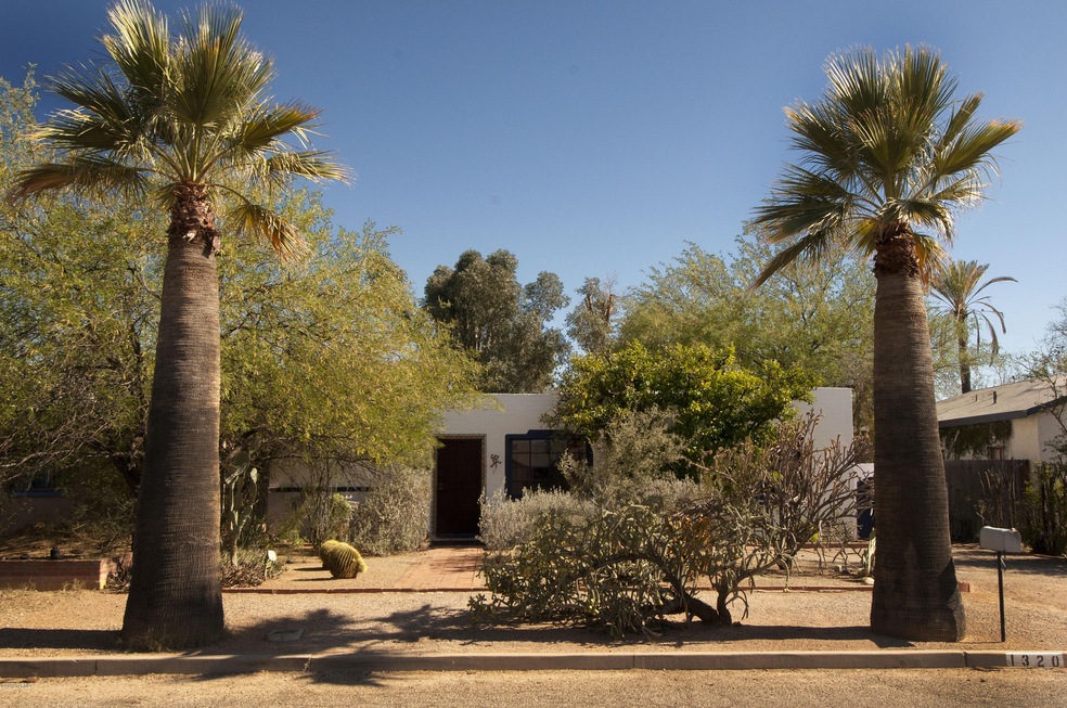 Front with palms