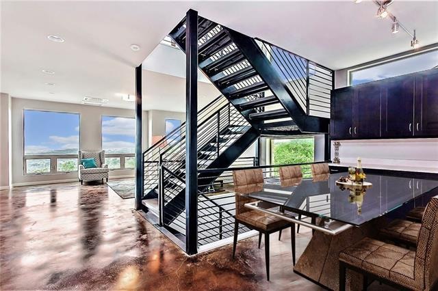 Gorgeous open concept living dining with custom st