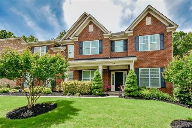 Professionally landscaped front yard
