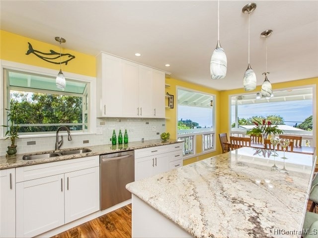 Beautiful views from updated, gourmet stainless st