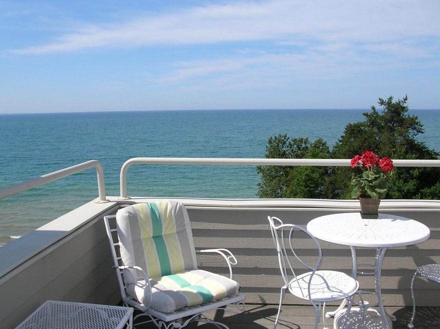 Deck overlooking Lake Michigan