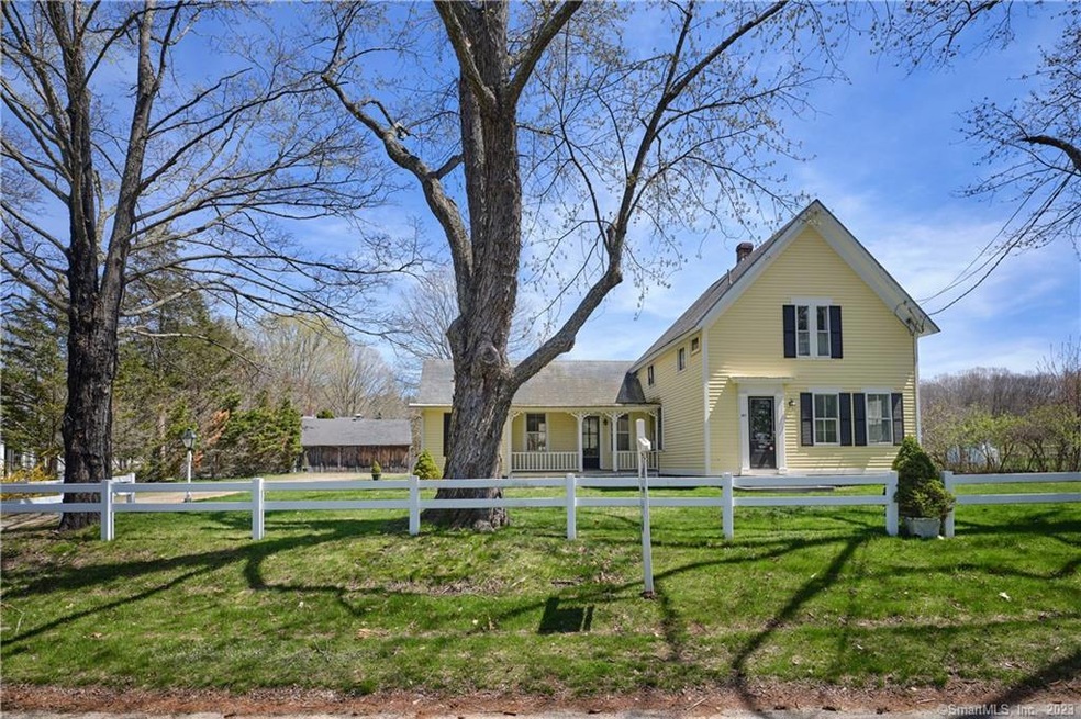 Front elevation showing the attractive stained gla