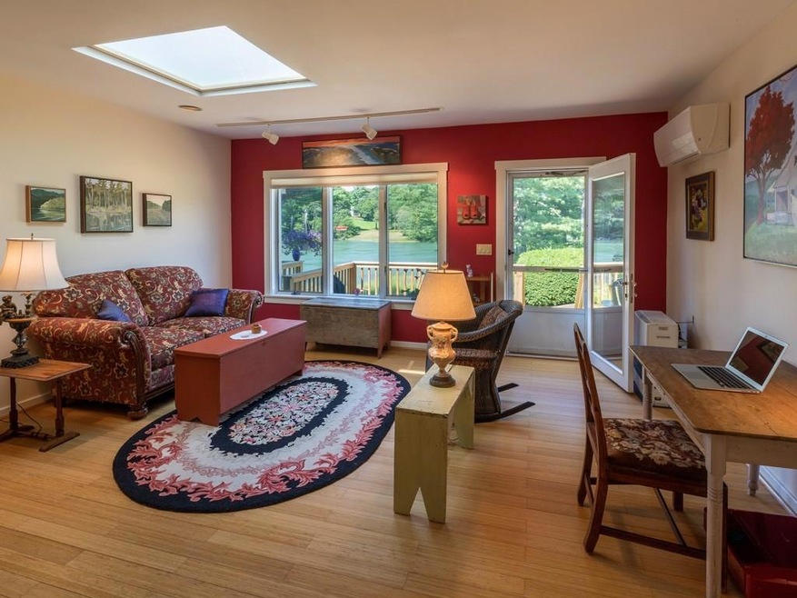 Skylight living room overlooks the...