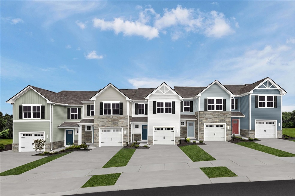 Elevation of a 5 unit townhome building