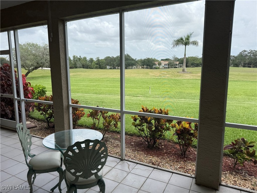 Screened Lanai with view of golf course