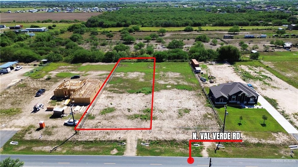 Overview of rural landscape with property boundaries highlighted