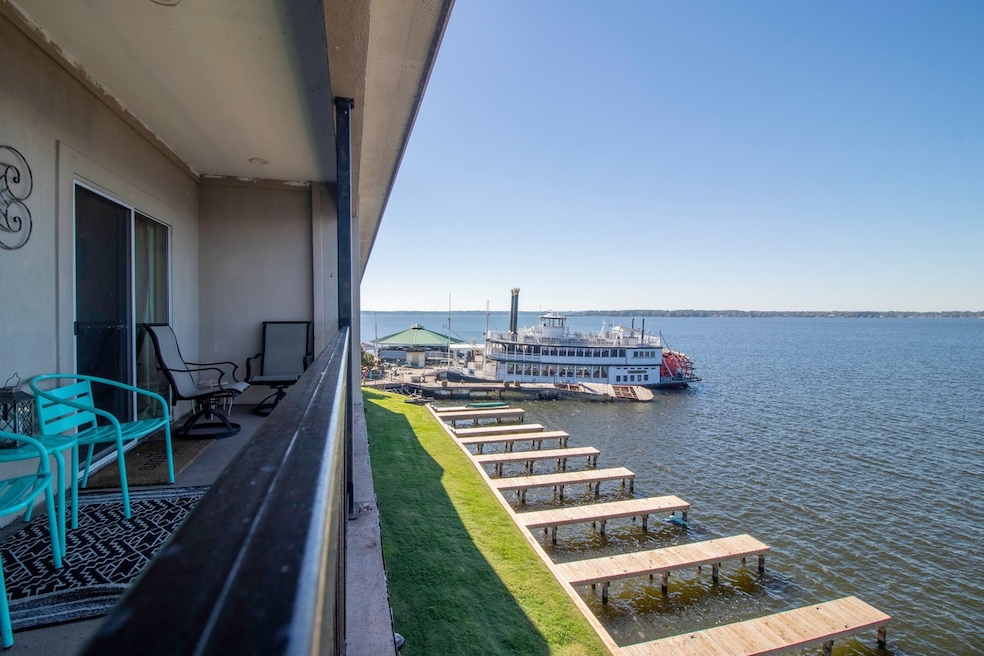 Water front view with private boat ramp