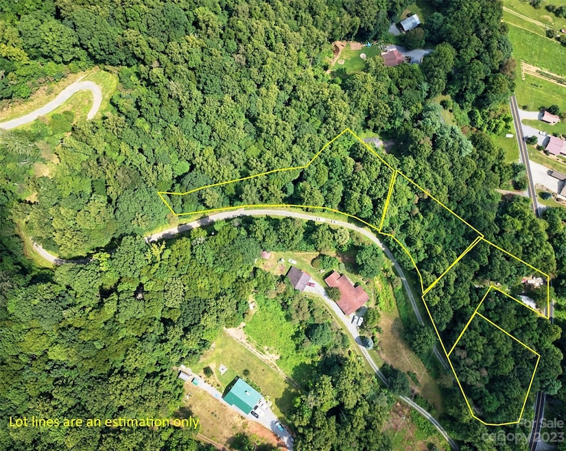 Drone Birdseye with APPROXIMATE lot lines