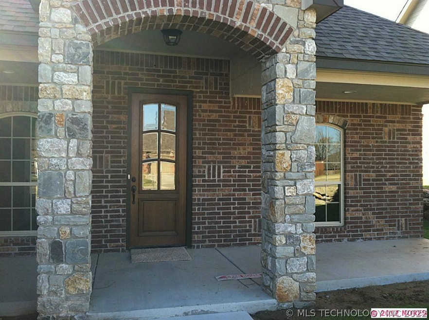 Beautiful stacked stone entry.