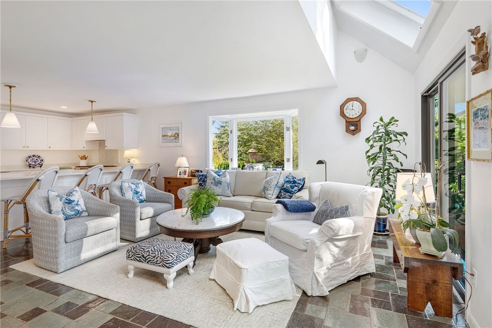 Bright light open living area to updated kitchen