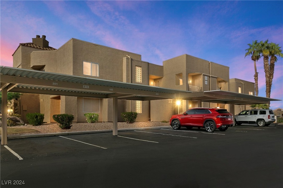 Front of the Condo building, with covered assigned