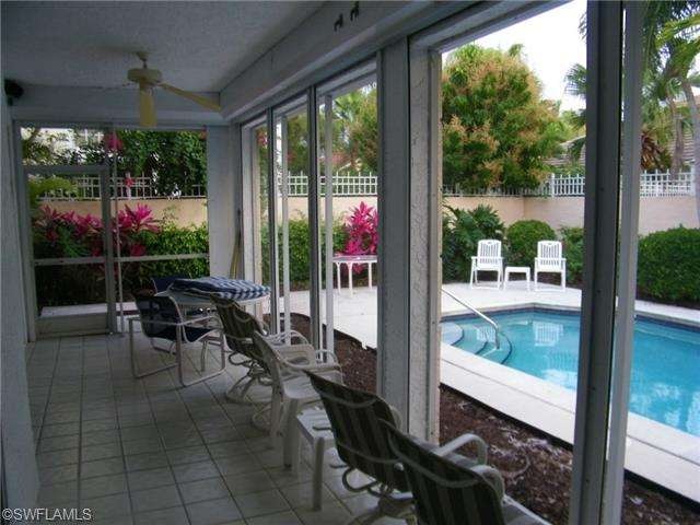 Pool with adjacnt screened lanai with electric hur