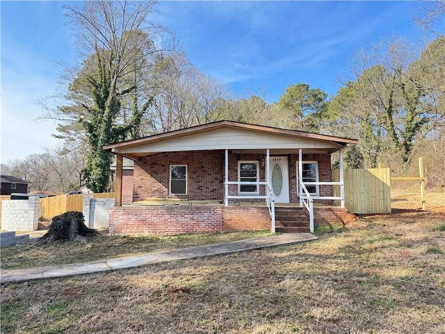 View of front of property featuring covered porch