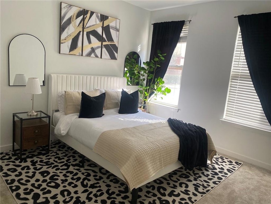 Bedroom with carpet floors