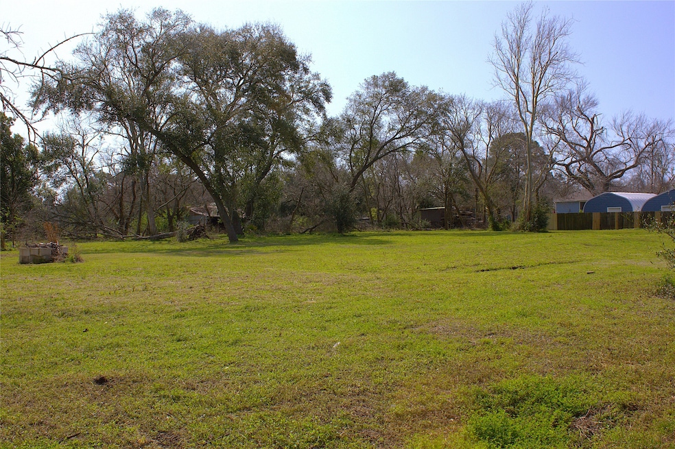 This photo shows a spacious grassy lot with mature