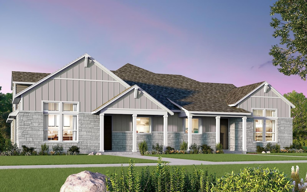 View of front of home with board and batten sidin