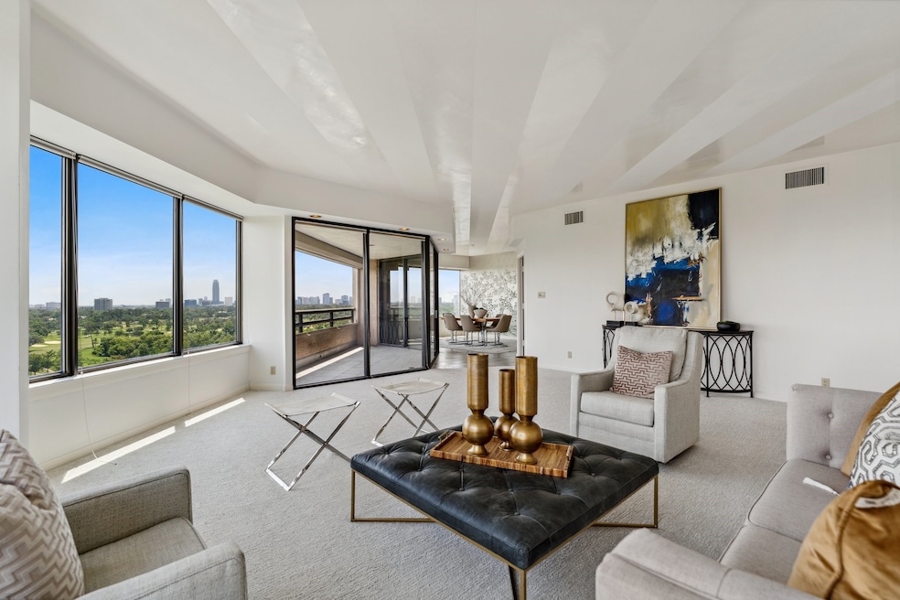 The Living Room as viewed toward the balcony and t