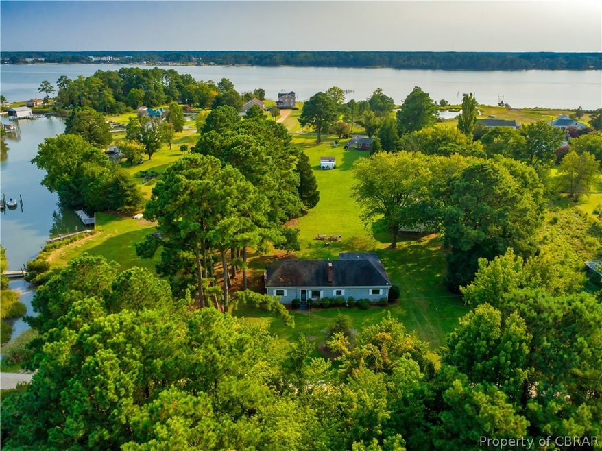 Gwynn's Island cottage with new pier to left, easy