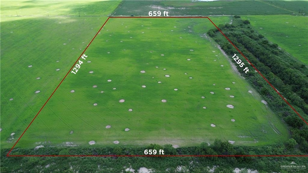 Overview of rural landscape with property boundaries highlighted