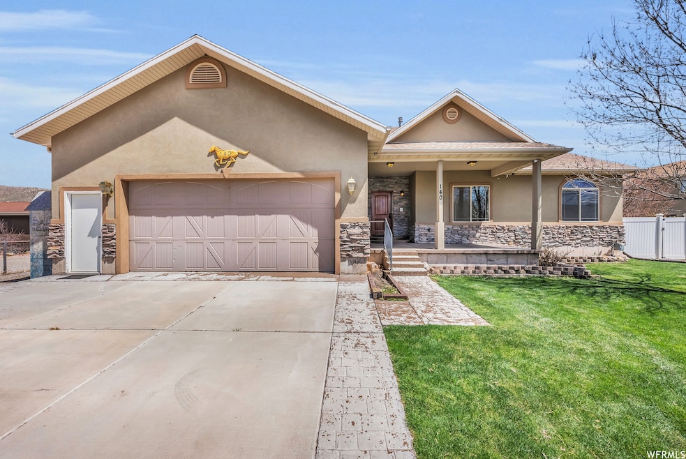 View of front of house with a front lawn