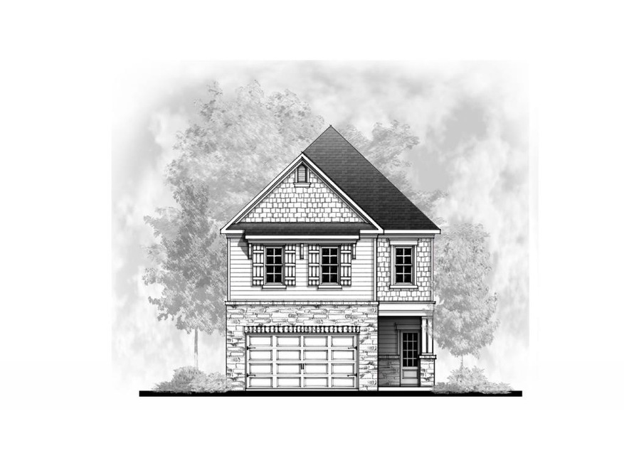 Black & White Rendering of Plan & Elevation