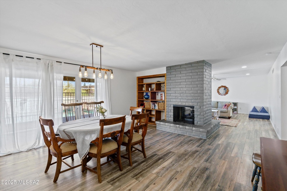Dining Room with See-Through Fireplace