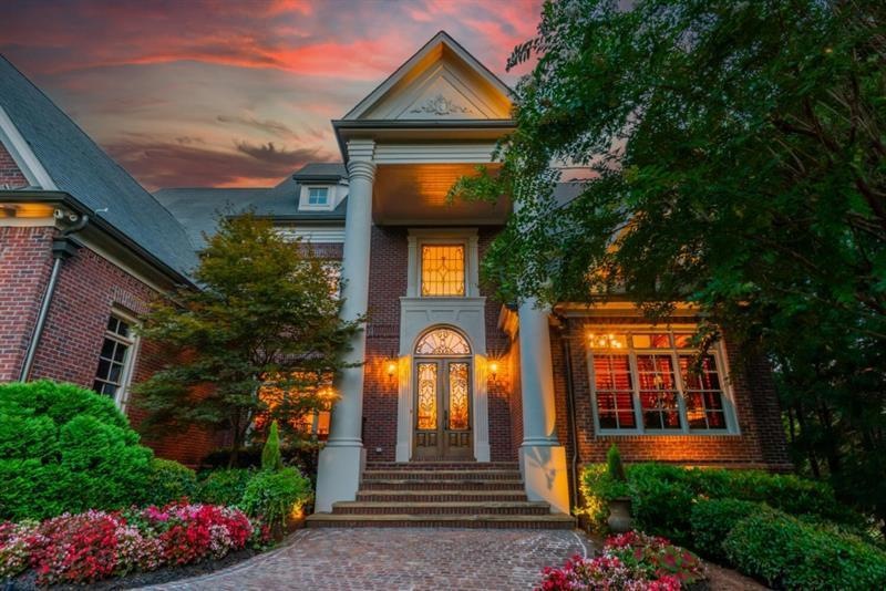 Magnificent entryway, cobblestone walk leading fro