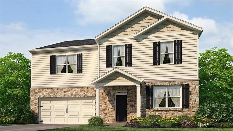 View of front of home with a garage