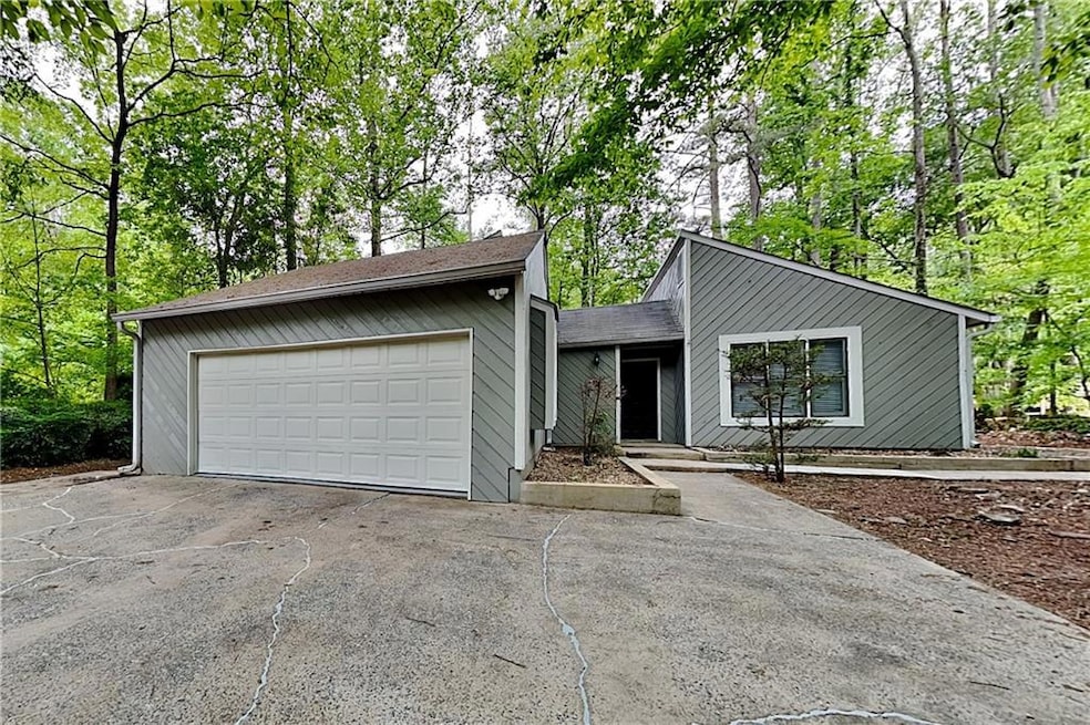 Mid-century home with an attached garage
