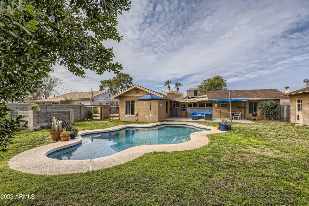 Large backyard with pool