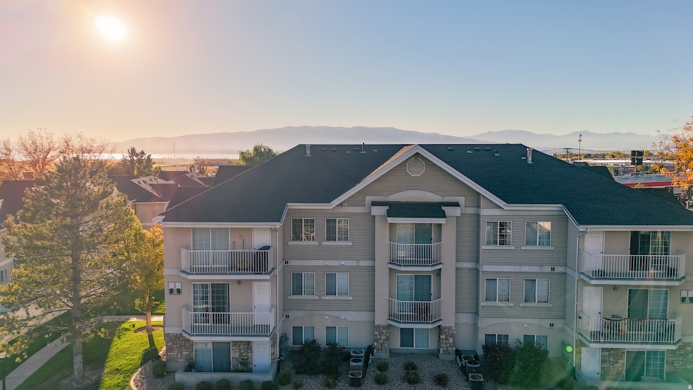 View of building exterior featuring a mountain view