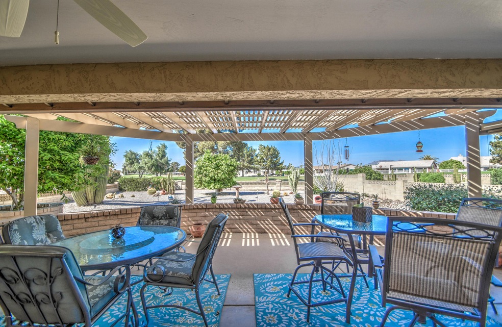 beautiful back patio with mountain views