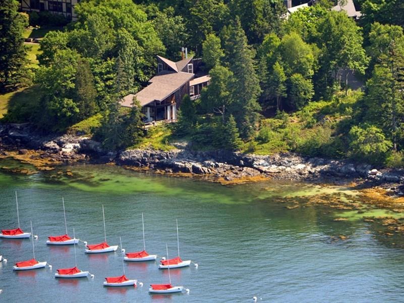 Aerial view of main house and...