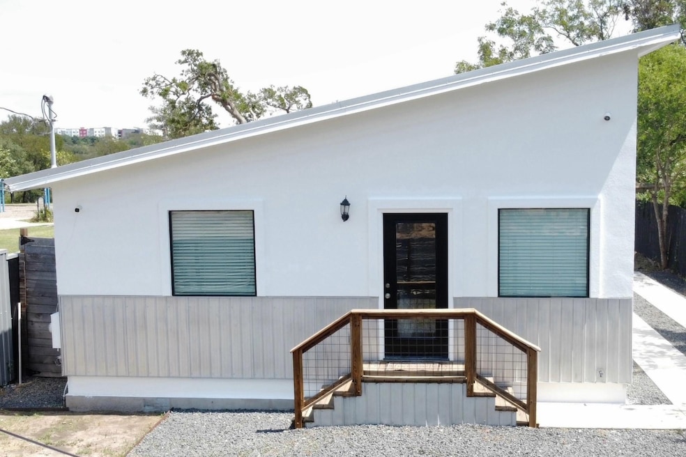 Modern home with stucco siding