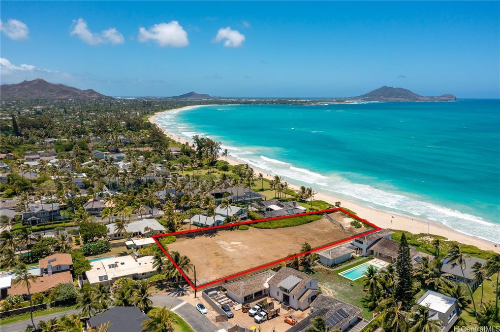 Nearly an acre of Kailua white sandy beach frontin
