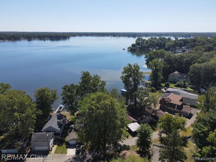Aerial view of lake