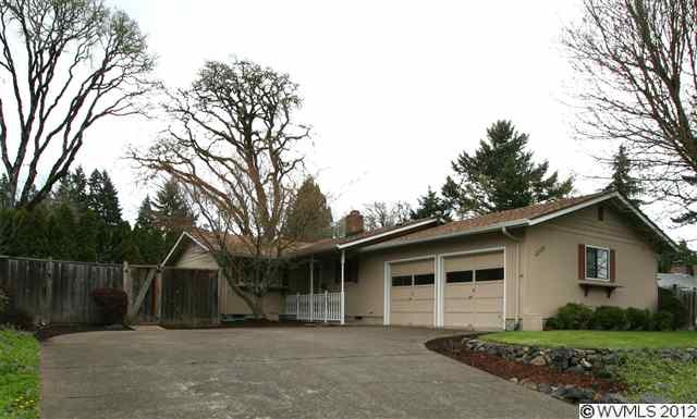 This house is set with the garage between the stre