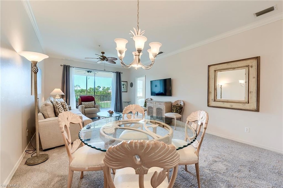 Dining set for 4, but available space for 6