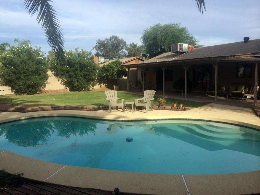 Backyard of pool area