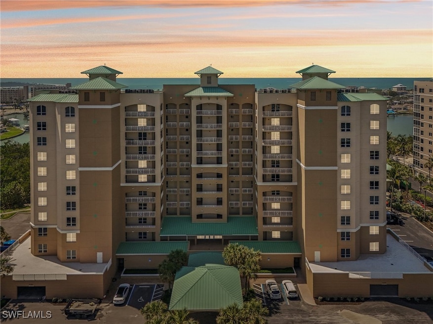 Property at dusk with a water view