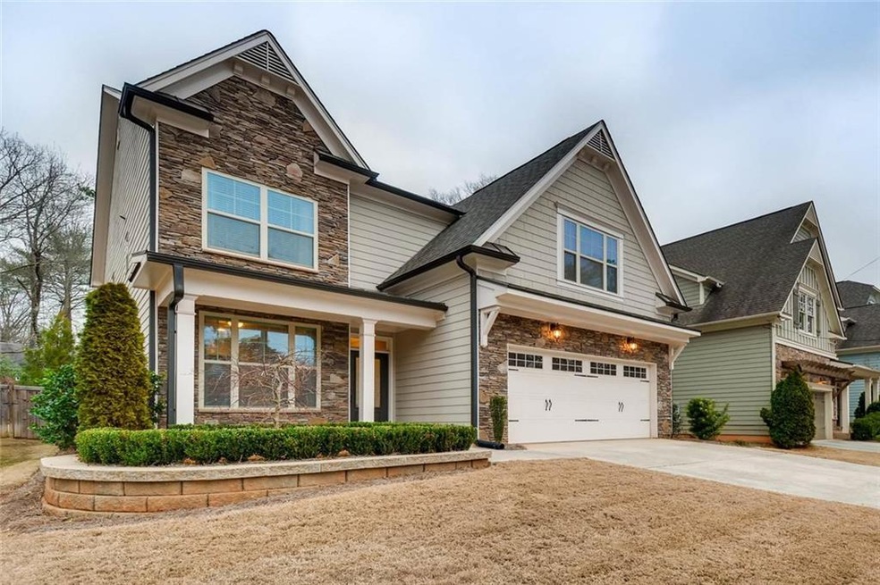 Beautiful Craftsman Cement and Stone home walking 