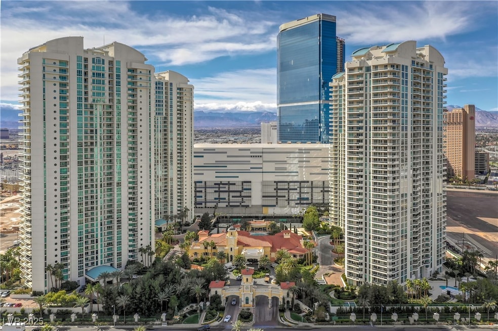 City view with a mountain backdrop