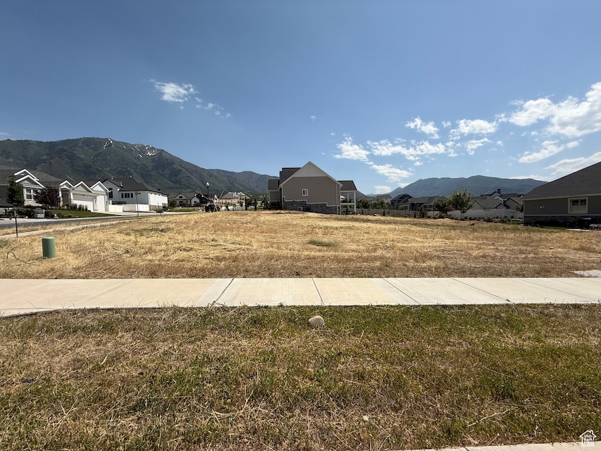 View of yard with a mountain view and a residential view