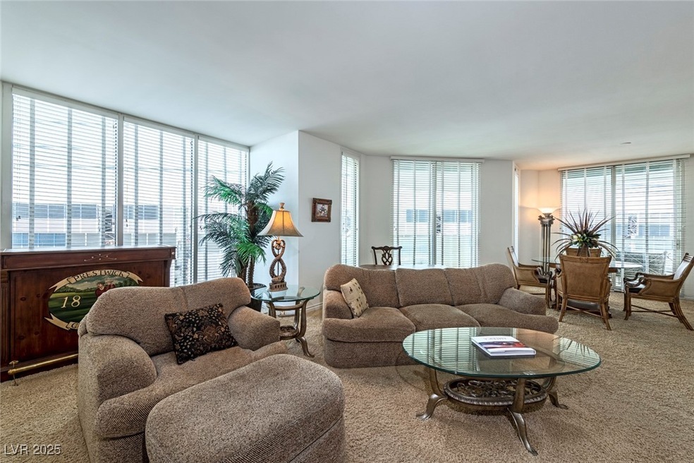 Living room with carpet floors