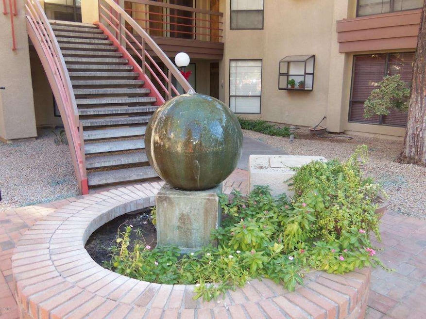 Fountain close to front door